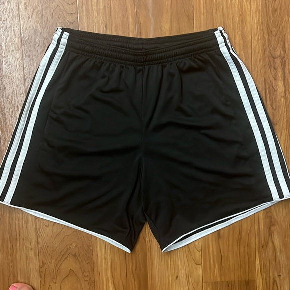Adidas Size Extra Small Black Shorts with White Stripes - Picture 1 of 3